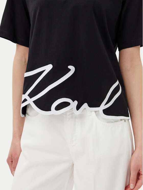 KARL LAGERFELD KARL LAGERFELD Póló A2W17104 Fekete Relaxed Fit