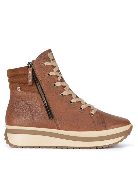 Rieker Revolution Lifestyle Šnurovacia obuv Rieker Revolution Lifestyle W0962-24 Hnedá