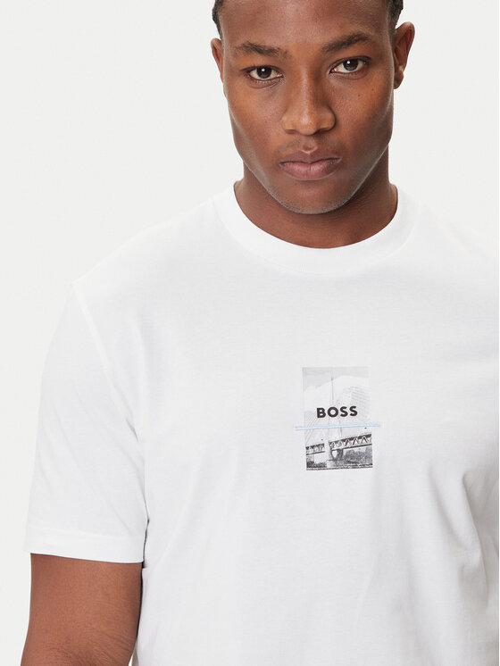 BOSS BOSS Camiseta Photoprint 50545869 Blanco Relaxed Fit