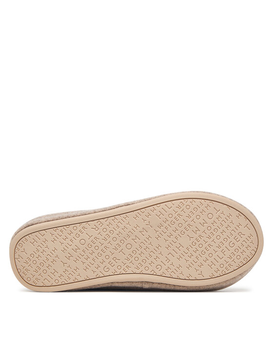 Tommy Hilfiger Пантофи Tommy Hilfiger Th House Shoe Flannel FW0FW09699 Бежов