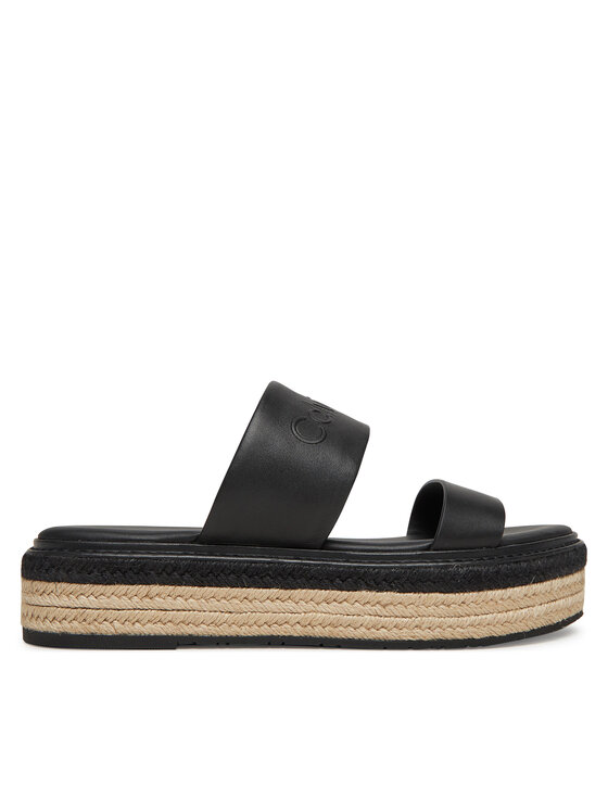 Calvin Klein Espadrile Calvin Klein Flatform Wedge Slide - He HW0HW02374 Negru