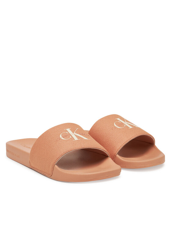 Calvin Klein Jeans Šľapky Calvin Klein Jeans Slide Monogram Wn YW0YW01835 Koralová