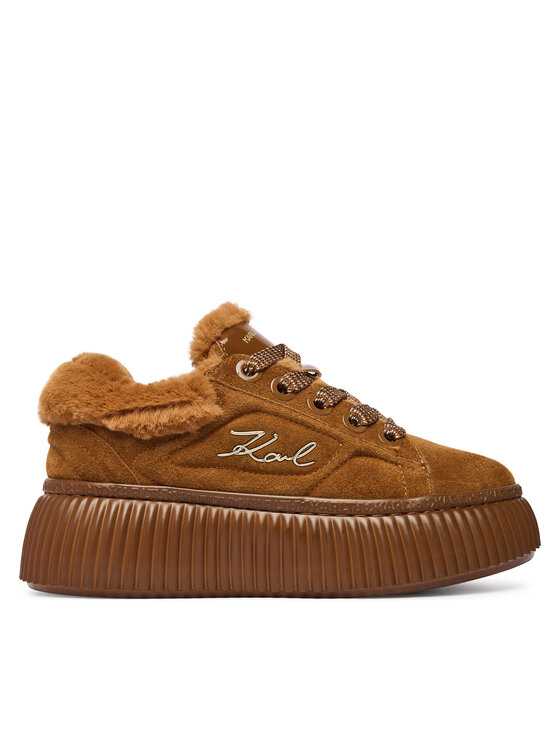 KARL LAGERFELD Sneakersy KARL LAGERFELD Kreeper Lo KL42312L Brązowy