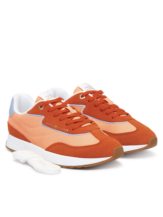 Tommy Hilfiger Sneakersy Tommy Hilfiger Th Retro Runner Mix FW0FW09410 Oranžová