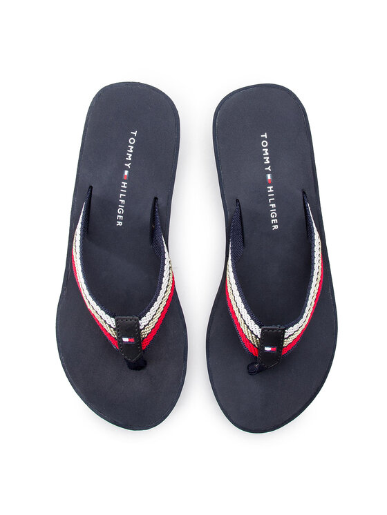 Tommy Hilfiger Flip-flops Tommy Hilfiger Iconic Wedge Beach Sandal FW0FW03866 Sötétkék