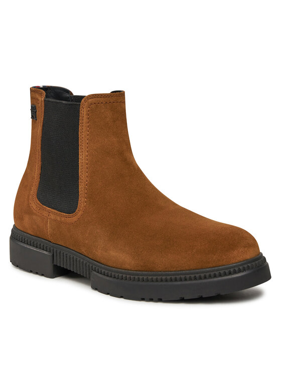 Tommy Hilfiger Ghete Jodhpur Tommy Hilfiger Casual Cleated Suede Chelsea FM0FM05037 Maro