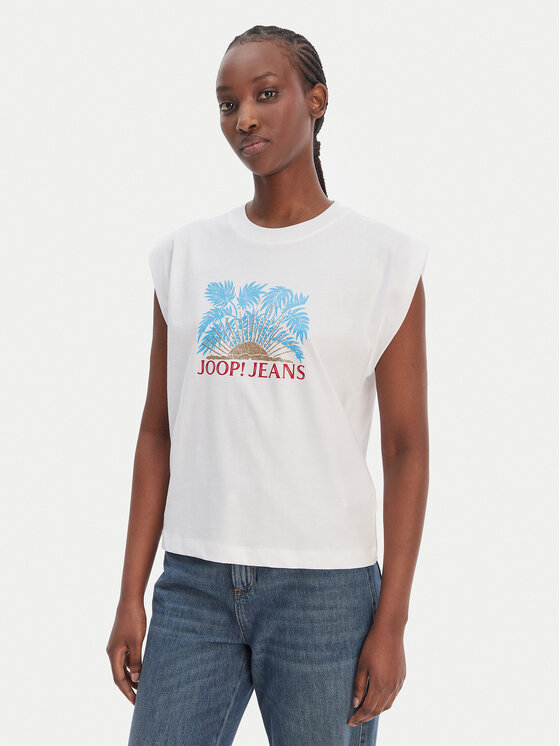 JOOP! Jeans JOOP! Jeans Majica Tosha 30102133 Bela Regular Fit