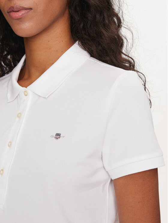 Gant Gant Polo majica Shield 4200870 Bela Slim Fit