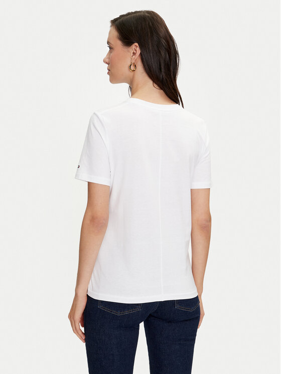 Tommy Hilfiger Tommy Hilfiger Majica Script WW0WW42589 Bela Regular Fit
