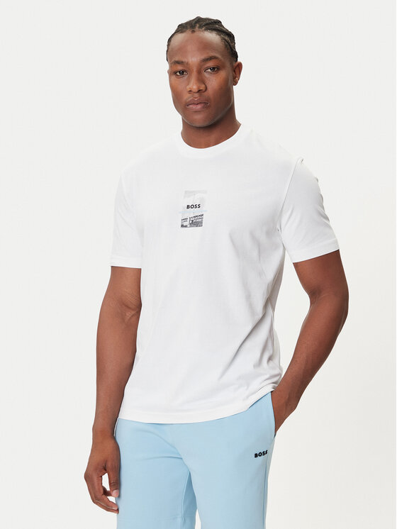 BOSS BOSS Camiseta Photoprint 50545869 Blanco Relaxed Fit