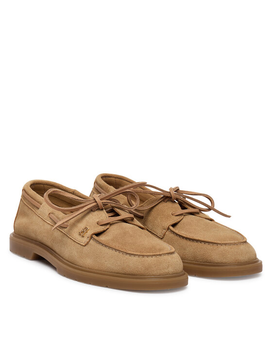 Tommy Hilfiger Mokasini Tommy Hilfiger Light Suede Boat Shoe FW0FW09337 Rjava