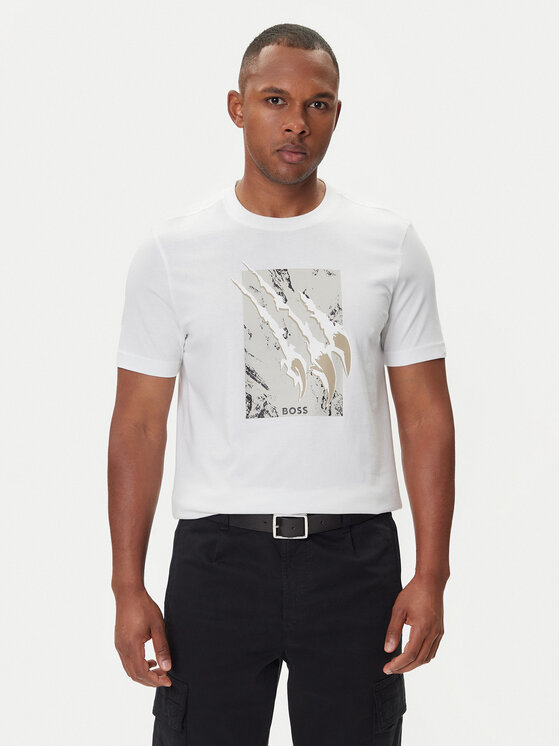 BOSS BOSS Camiseta Te_Animali 50546362 Blanco Regular Fit
