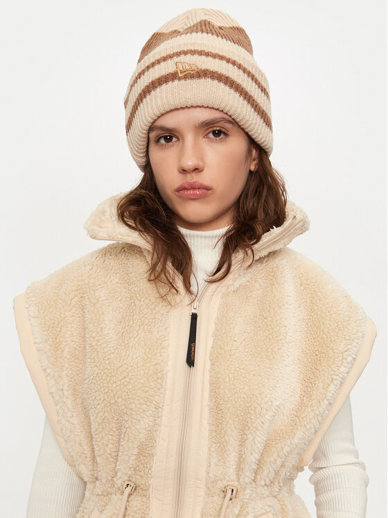 New Era Шапкa New Era Stripe Cuff Knit Beanie 60580764 Бежевий