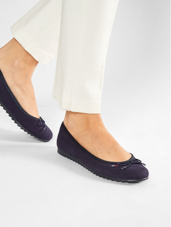 Tommy Jeans Balerinos Tommy Jeans Essential Tommy Jeans Ballerina EN0EN01284 Tamsiai mėlyna