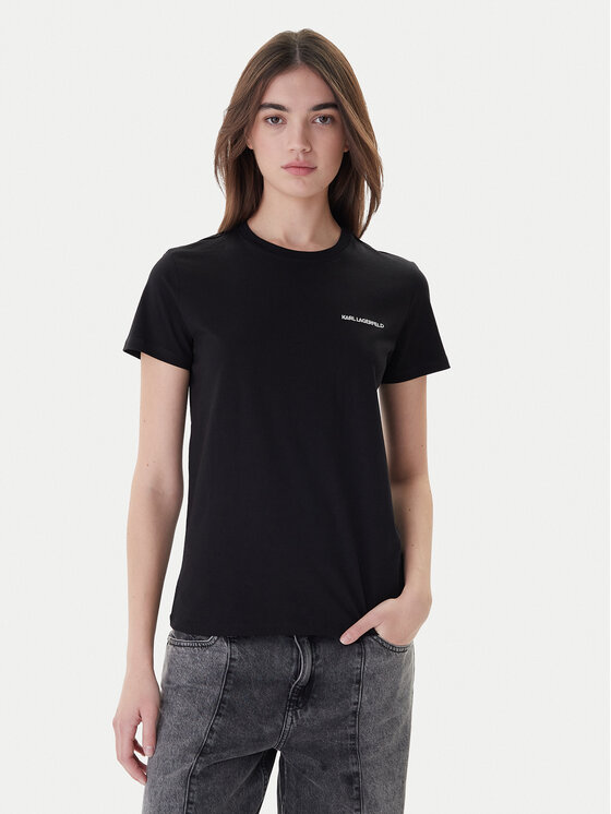 KARL LAGERFELD KARL LAGERFELD Marškinėliai A1W17019 Juoda Regular Fit
