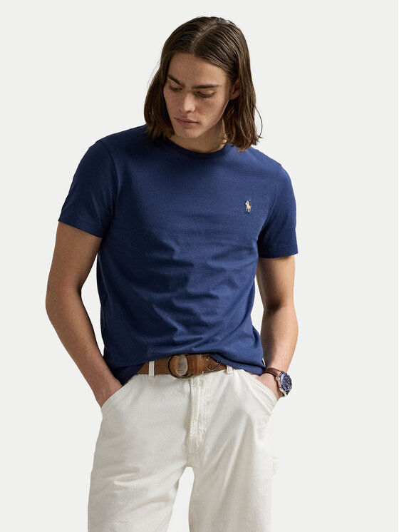 Polo Ralph Lauren Polo Ralph Lauren Marškinėliai 710671438426 Tamsiai mėlyna Custom Slim Fit