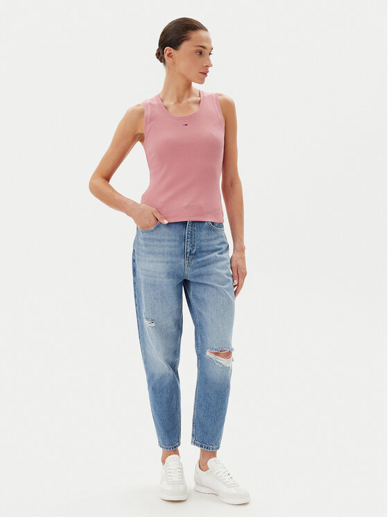 Tommy Jeans Tommy Jeans Top Essential DW0DW20673 Rosa Slim Fit