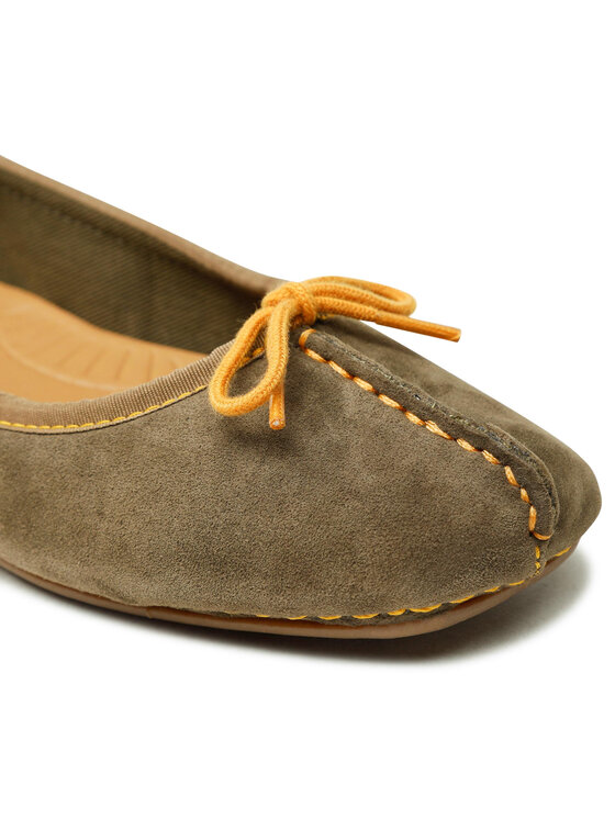 Clarks Balerinos Clarks Freckle Ice 261624834 Žalia