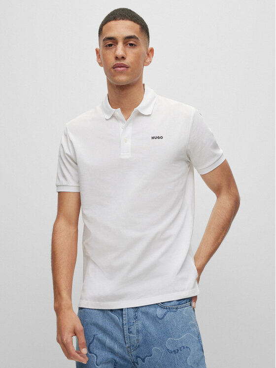 HUGO Hugo Поло Donos222 50466182 Білий Regular Fit
