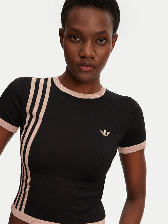 adidas adidas Camiseta Knitted 3-Stripes JJ0960 Negro Slim Fit