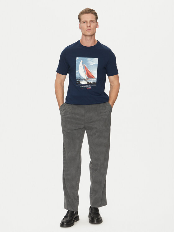 Tommy Hilfiger Tommy Hilfiger Majica Color Photo Print MW0MW38615 Mornarsko modra Regular Fit