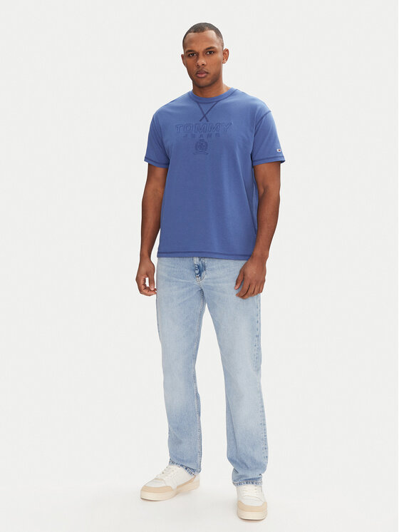 Tommy Jeans Tommy Jeans Majica Tonal Crest DM0DM20805 Modra Relaxed Fit