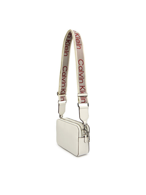 Calvin Klein Geantă Calvin Klein Webbing Double Strap Camera Bag LV04F3165G Alb