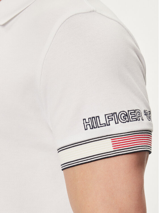 Tommy Hilfiger Tommy Hilfiger Polo Flag MW0MW34780 Bianco Slim Fit