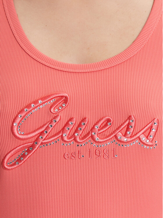 Guess Guess Топ W5YP00 KCXJ2 Рожевий Regular Fit