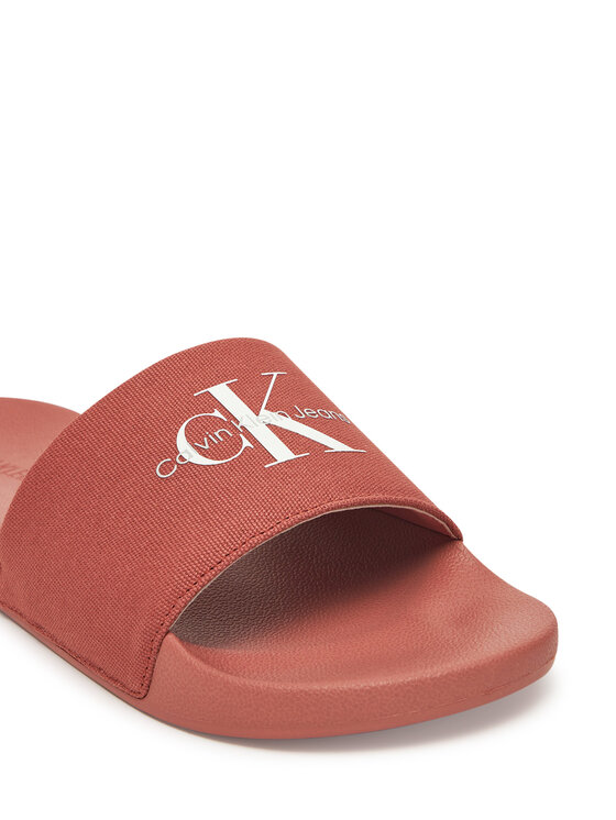 Calvin Klein Jeans Şlapi Calvin Klein Jeans Slide Monogram Cv YM0YM01271 Coral
