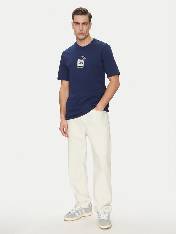 adidas adidas T-shirt Lounge Drink Graphic JJ4014 Blu scuro Regular Fit