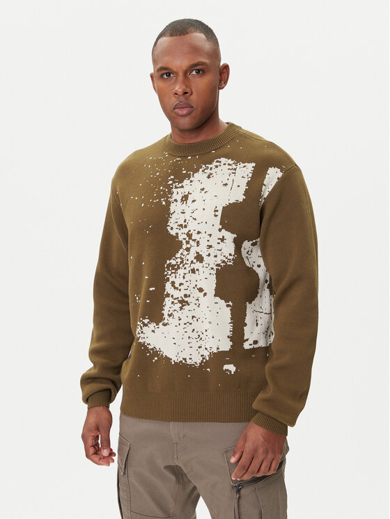 G-STAR G-Star Raw Džemper Sprayed 89 D27772-D488 Zelena Relaxed Fit
