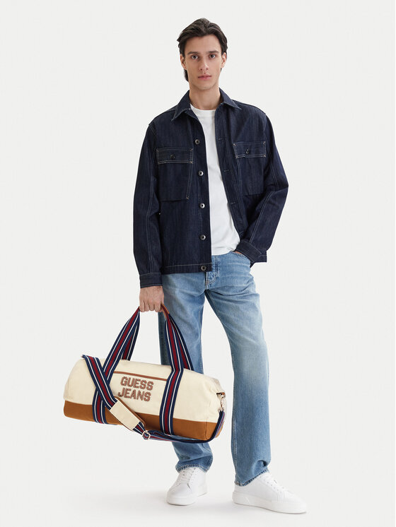 Guess Jeans Дорожня сумка Guess Jeans M5BZ93 WL970 Кремовий