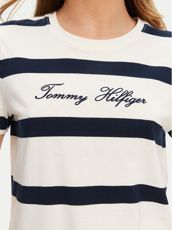 Tommy Hilfiger Tommy Hilfiger T-shirt Script WW0WW45746 Écru Regular Fit
