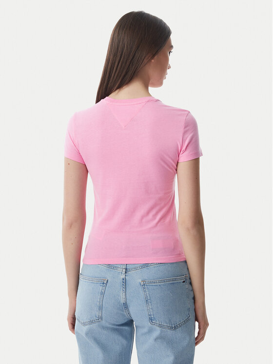 Tommy Jeans Tommy Jeans Camiseta Ess Logo DW0DW23479 Rosa claro Slim Fit