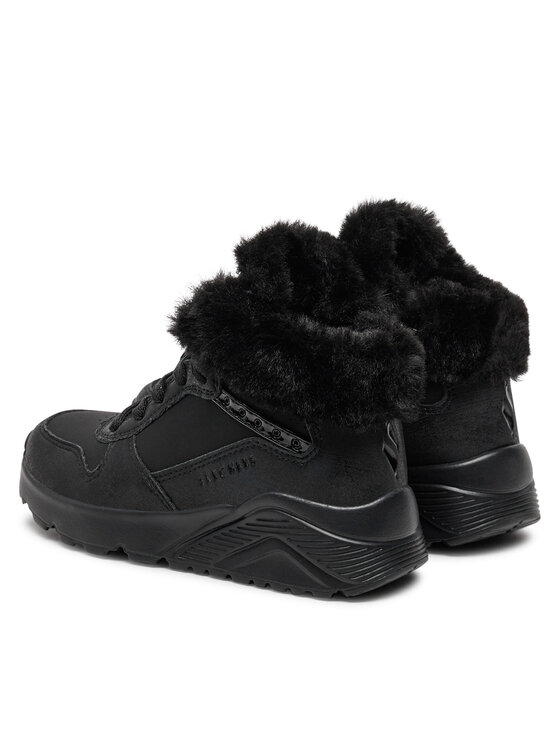 Skechers Īsie zābaki Skechers Uno Lite - Comfurt Collar 310396L/BBK Melns