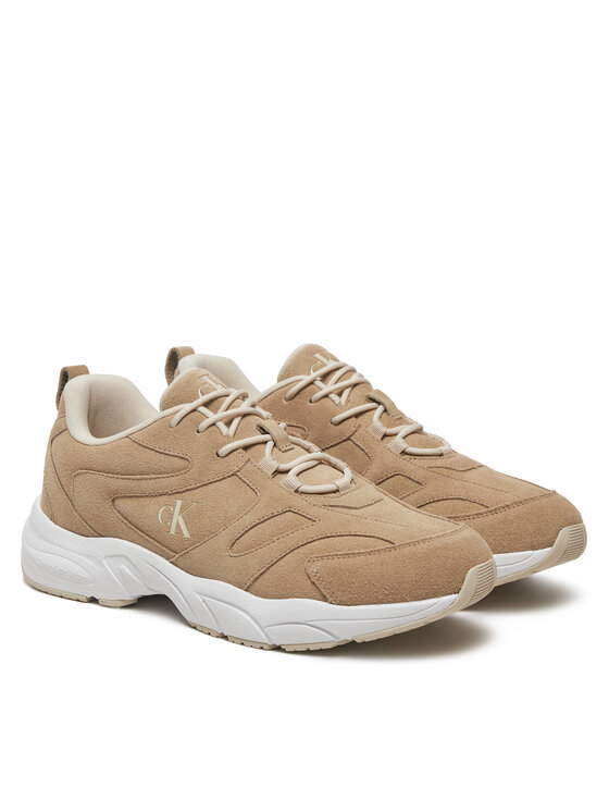 Calvin Klein Jeans Sneakersy Calvin Klein Jeans Retro Tennis Low Mg Mix Media YM0YM01171 Beżowy