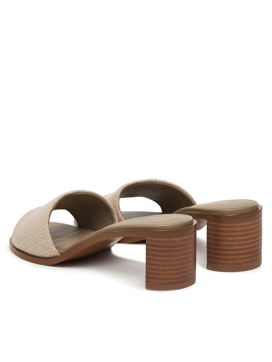 Calvin Klein Natikače Calvin Klein Block Heel Sandal Aop HW0HW03016 Bež