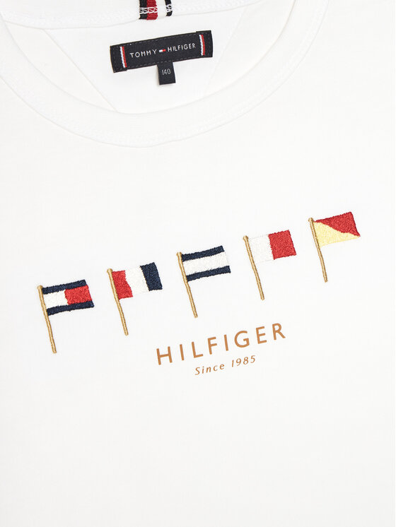 Tommy Hilfiger Tommy Hilfiger Marškinėliai Multiflag KB0KB09532 D Balta Regular Fit