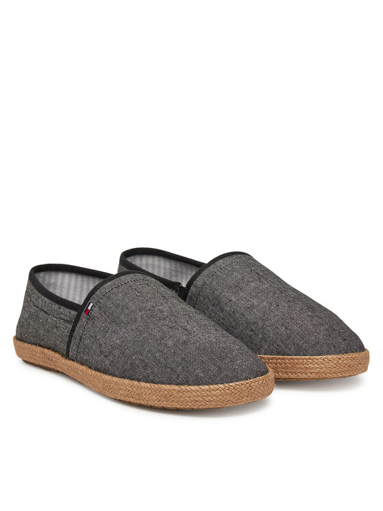 Tommy Hilfiger Espadrile Tommy Hilfiger Hilfiger Chambray Espadrille FM0FM05391 Negru
