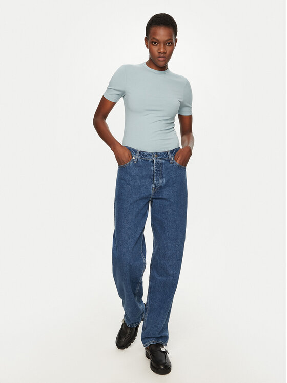 Calvin Klein Calvin Klein Majica K20K208052 Svetlo modra Slim Fit