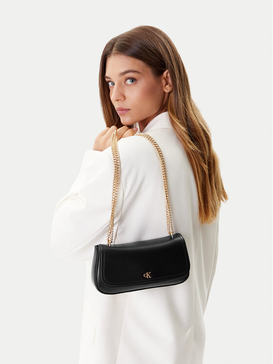 Calvin Klein Rankinė Calvin Klein Ck Convertible Chain Medium Bag LV04F3171G Juoda