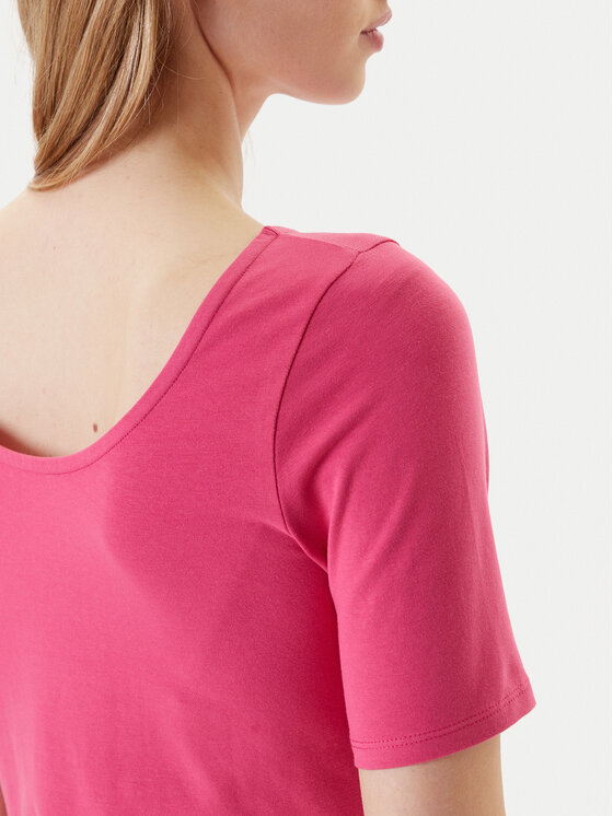 United Colors Of Benetton United Colors Of Benetton Póló 3FJHD109K Rózsaszín Slim Fit