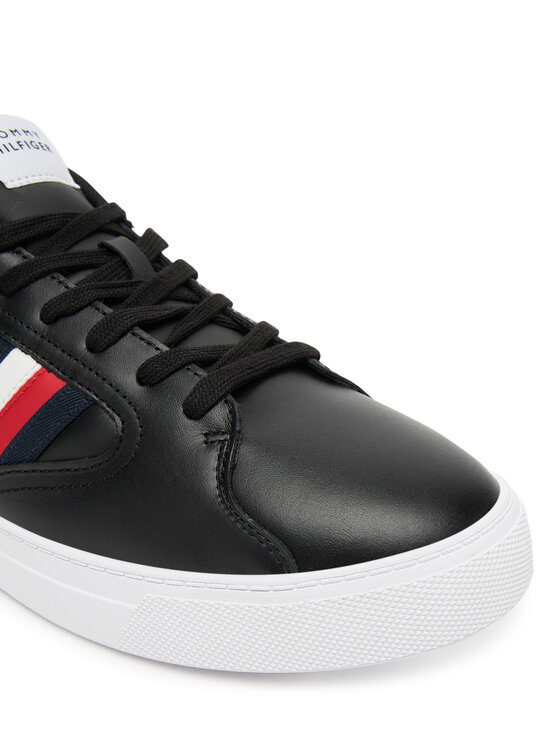 Tommy Hilfiger Sneakersy Tommy Hilfiger Icon Court Stripes FM0FM05628 Čierna