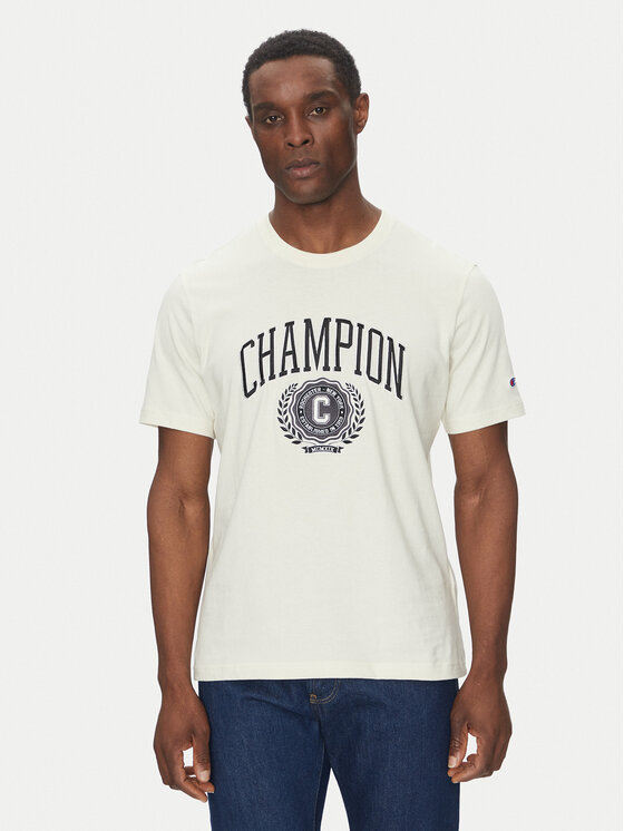 Champion Champion Marškinėliai 221174 Écru Regular Fit