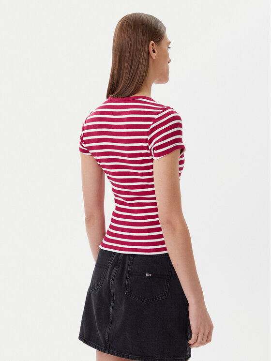 Tommy Jeans Tommy Jeans T-Shirt DW0DW19502 Ροζ Slim Fit