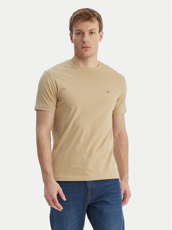Gant Gant Majica Shield 2003185 Bež Slim Fit