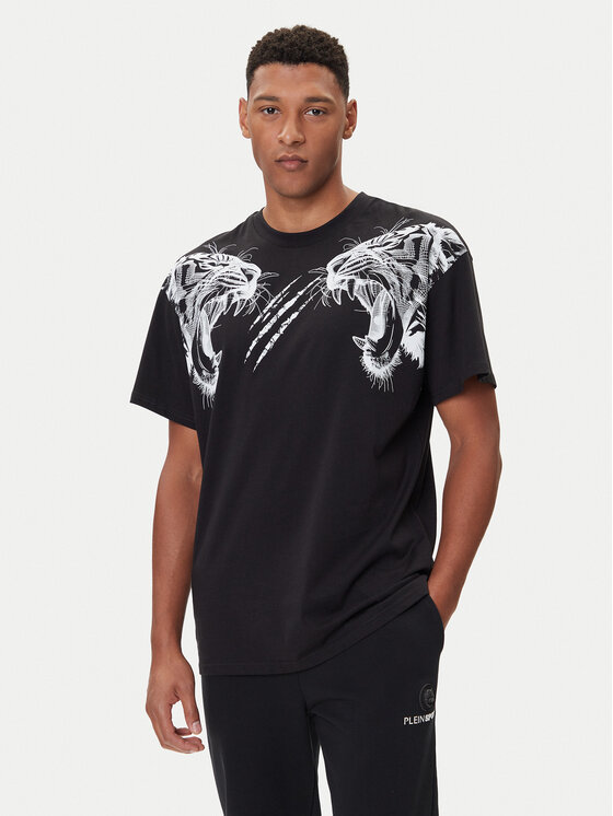 Plein Sport Plein Sport Majica FAEC MTK8360 STE001N Črna Loose Fit
