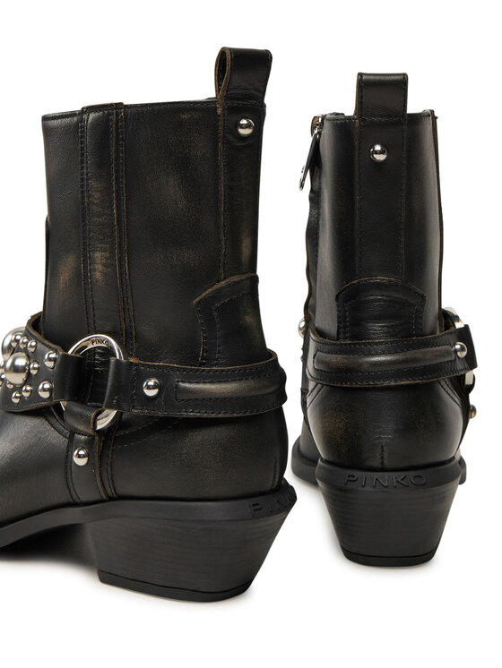 PINKO Kovboju apavi PINKO Tex 07 SD0195P056 Melns