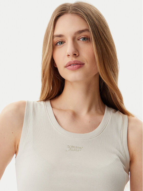 Tommy Jeans Tommy Jeans Top DW0DW21369 Beis Slim Fit